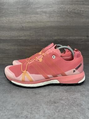Adidas Terrex Agravic Boost Trail Running Shoes Womens Size 8.5 Pink Sneakers